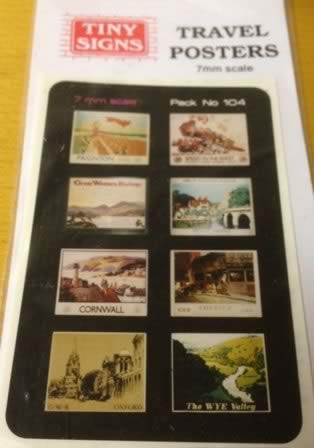 Tiny Signs: O Gauge: GWR Travel Posters Large