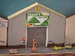 Tencommandments: OO Gauge: Small Modern L/Relief Industrial Building With Closed Roller Shutter Door
