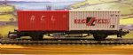 Lima: HO Gauge: Container Wagon With Atlantic Containers Line And Sea Land Containers